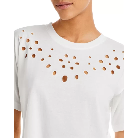 Wholesale π― AQUA Eyelet Dreams Pajama Set White βοΈ - Image 5