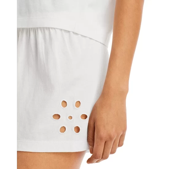 Wholesale π― AQUA Eyelet Dreams Pajama Set White βοΈ - Image 6