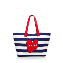 Discount ✨ AQUA Je T'aime Striped Tote - 100% Exclusive Blue White 😀