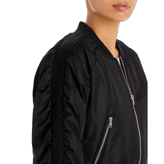 Buy ⌛ AQUA Deena Nylon Bomber Jacket - 100% Exclusive Olive 🎉 - Image 7