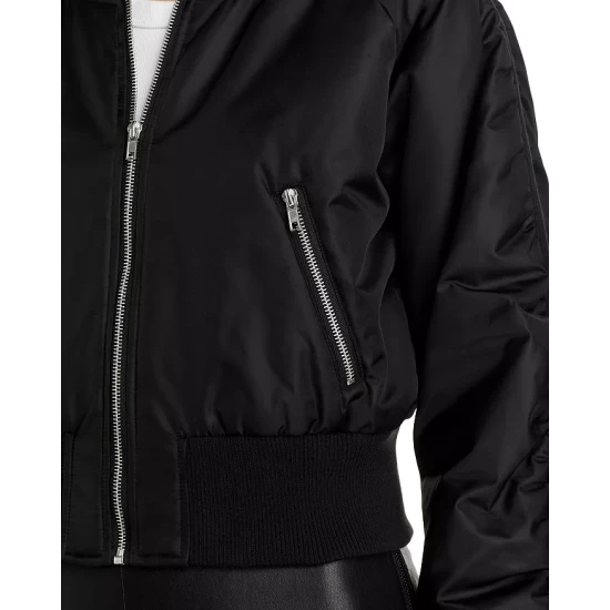 Buy ⌛ AQUA Deena Nylon Bomber Jacket - 100% Exclusive Olive 🎉 - Image 8