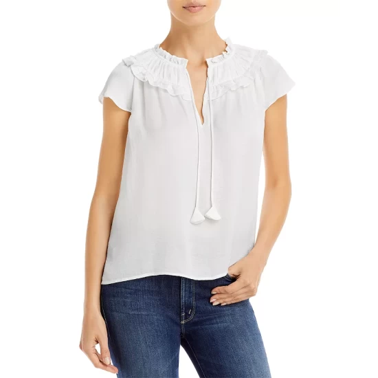 Best deal π₯ AQUA Ruffle Tassel Tie Top - 100% Exclusive White π