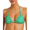 Cheapest ⭐ AQUA Triangle Print 👙 Bikini Top - 100% Exclusive Green/white 👍