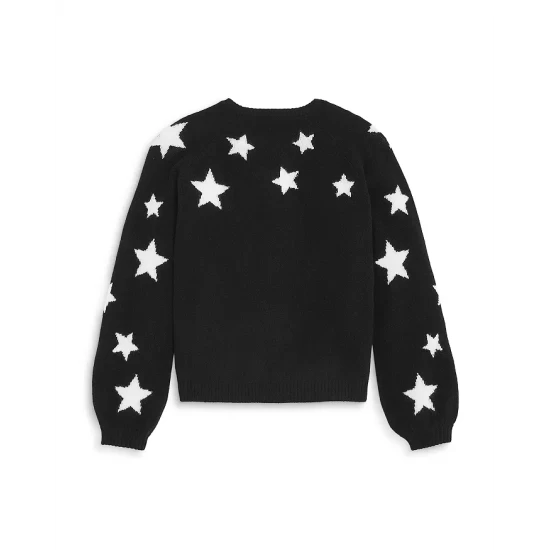 New π― AQUA π§ Girls' Cashmere Star Sweater, Big Kid - 100% Exclusive Black/ivory π - Image 2