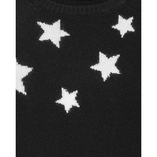 New π― AQUA π§ Girls' Cashmere Star Sweater, Big Kid - 100% Exclusive Black/ivory π - Image 3