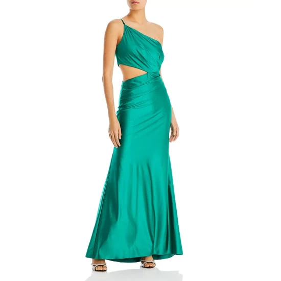 Cheapest 😍 AQUA One Shoulder Cutout Maxi 👗 Dress - 100% Exclusive Green ✔️