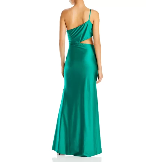 Cheapest 😍 AQUA One Shoulder Cutout Maxi 👗 Dress - 100% Exclusive Green ✔️ - Image 2