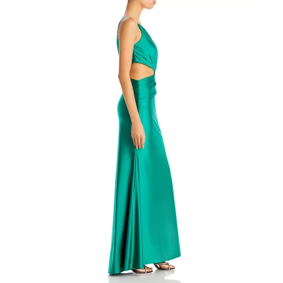 Cheapest 😍 AQUA One Shoulder Cutout Maxi 👗 Dress - 100% Exclusive Green ✔️ - Image 3