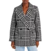 Outlet ⌛ AQUA Houndstooth Plaid Print Double Breasted 🧥 Coat - 100% Exclusive Black/white 😉