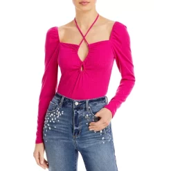 New 🔔 AQUA Halter Knit Bodysuit - 100% Exclusive Fuschia 😍