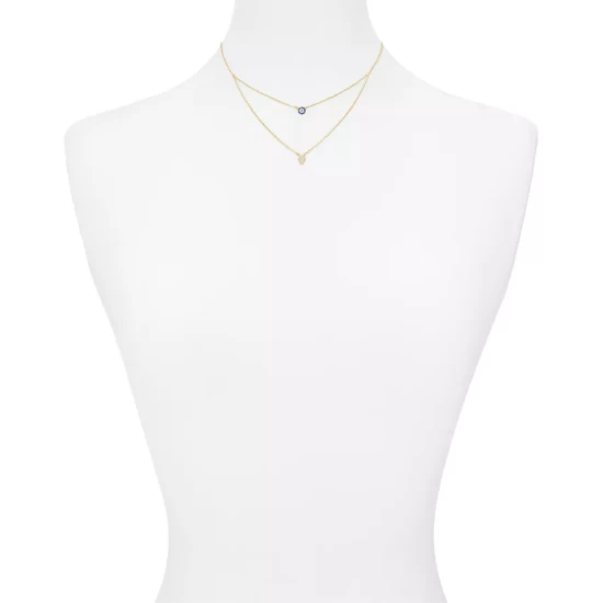 Best deal 👏 AQUA Double Strand Hamsa Pendant Necklace In 14K Gold-Plated Sterling Silver Or Sterling Silver, 14"-16" - 100% Exclusive 🥰 - Image 2
