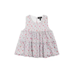 Best Pirce ⌛ AQUA 👧 Girls' Polka Dot & Cherries Print Swing Tank, Big Kid - 100% Exclusive Red/navy 😍