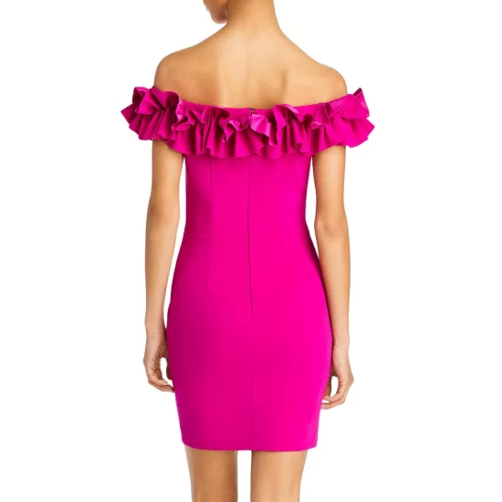 Brand new ⌛ AQUA Off The Shoulder Ruffle 👗 Dress - 100% Exclusive Fushia 🔔 - Image 3