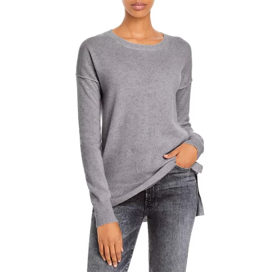 Outlet ๐งจ AQUA High Low Cashmere Sweater - 100% Exclusive Medium Gray ๐ - Image 12