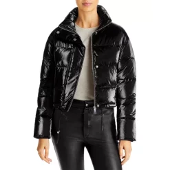 Best Pirce 👏 AQUA Cropped Puffer Jacket - 100% Exclusive Black 🎁