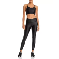 Wholesale 👏 AQUA Liquid Shine V Neck Sports Bra & High Rise 7/8 Leggings - 100% Exclusive Pewter 🎉