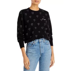 Best reviews of ⭐ AQUA Crystal Heart Embellished Crewneck Sweater - 100% Exclusive Black 🤩