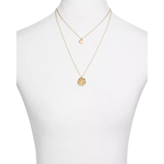 Best reviews of ❤️ AQUA Layered Disc Pendant Necklace, 16"-22" - 100% Exclusive Gold ⌛ - Image 2