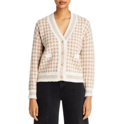 Cheap 🥰 AQUA Coco Check Cardigan - 100% Exclusive Winter Sand 🤩