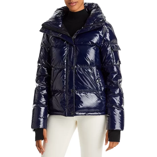Outlet 😉 AQUA Lacquer Ella Down Puffer Jacket - 100% Exclusive Onyx 😍
