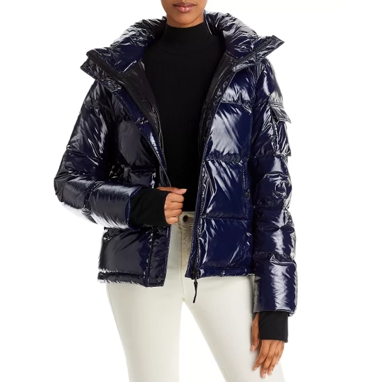 Outlet 😉 AQUA Lacquer Ella Down Puffer Jacket - 100% Exclusive Onyx 😍 - Image 4