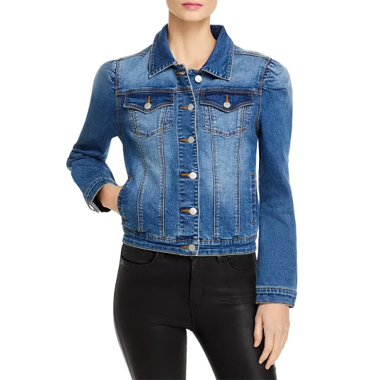 Hot Sale π AQUA Puff Sleeve Denim Jacket - 100% Exclusive Medium Wash π