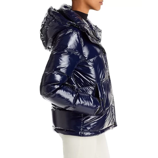 Outlet 😉 AQUA Lacquer Ella Down Puffer Jacket - 100% Exclusive Onyx 😍 - Image 5