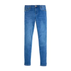 Best Sale 😍 AQUA 👧 Girls' Diane Mid Rise Skinny 👖 Jeans, Big Kid - 100% Exclusive Indigo 👏