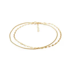 Best Pirce 🎁 AQUA Double-Row Chain Anklet- 100% Exclusive Gold ⭐