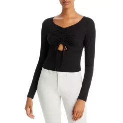 Deals 🎁 AQUA Ribbed Cut Out Top - 100% Exclusive Black 🎁