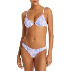 Cheapest ❤️ AQUA Snake Print Underwire 👙 Bikini Top & Snake Print Scoop 👙 Bikini Bottom - 100% Exclusive ⌛