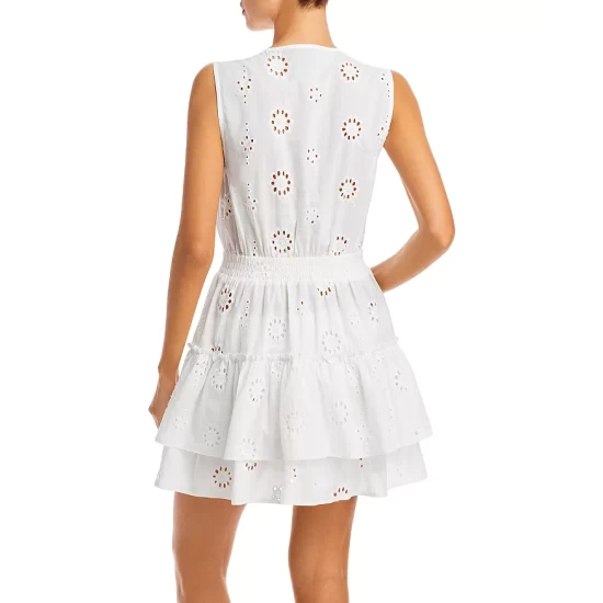 Best deal โค๏ธ AQUA Eyelet Tiered Cover-Up ๐ Dress - 100% Exclusive Ivory โค๏ธ - Image 3