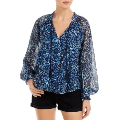 Coupon ๐งจ AQUA Printed Tassel Tie Top - 100% Exclusive Black/teal/blue ๐