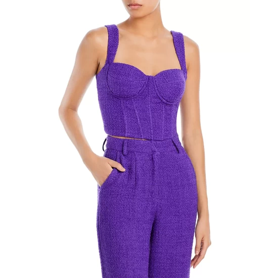 Deals ๐งจ AQUA Tweed Bustier Top - 100% Exclusive Purple ๐ - Image 8