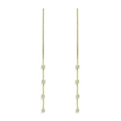 Coupon 👍 AQUA Threader Drop Earrings - 100% Exclusive Gold 🛒