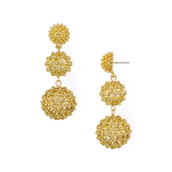 Top 10 ๐ AQUA Textured Sphere Drop Earrings - 100% Exclusive Gold โค๏ธ