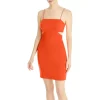 Coupon 🔥 AQUA Scuba Side Cutout Sheath 👗 Dress - 100% Exclusive Orange ✔️