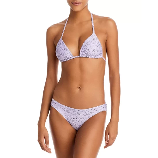 Discount ๐ฏ AQUA Bandana Print Triangle ๐ Bikini Top - 100% Exclusive Lavender ๐ - Image 3