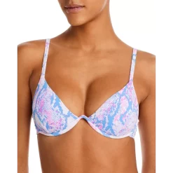 Best Sale 🎁 AQUA Snake Print Underwire 👙 Bikini Top - 100% Exclusive Pink Multi 🤩