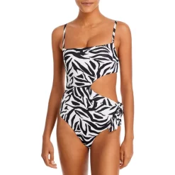 Best deal ✨ AQUA Sashed Cutout One Piece 🩱 Swimsuit - 100% Exclusive Black Multi 🌟
