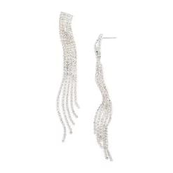Deals 👍 AQUA Cubic Zirconia Fringe Drop Earrings In Sterling Silver Plated - 100% Exclusive 🎁