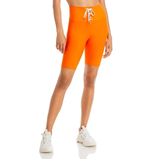 Cheap ❤️ AQUA Lace Up Front Bike Shorts - 100% Exclusive Hot Orange ❤️ - Image 4