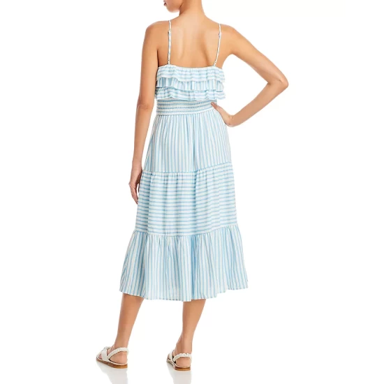 Best deal ✨ AQUA Striped Sleeveless Midi 👗 Dress - 100% Exclusive Sky Blue 🤩 - Image 3