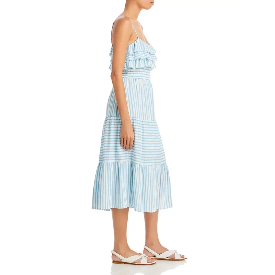 Best deal ✨ AQUA Striped Sleeveless Midi 👗 Dress - 100% Exclusive Sky Blue 🤩 - Image 4