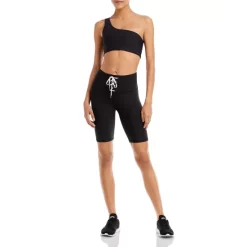 Wholesale 🎁 AQUA One Shoulder Sports Bra & Lace Up Front Bike Shorts - 100% Exclusive Hot Orange ❤️