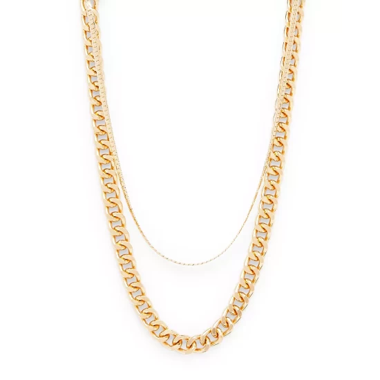 Buy ๐ AQUA X Scout The City Double Chain Layered Choker Necklace, 12.5"-15.5" - 100% Exclusive Gold โจ