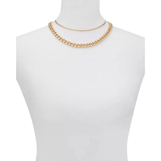 Buy ๐ AQUA X Scout The City Double Chain Layered Choker Necklace, 12.5"-15.5" - 100% Exclusive Gold โจ - Image 2