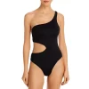 Budget ✔️ AQUA One Shoulder Cut Out One Piece 🩱 Swimsuit - 100% Exclusive Black 🤩