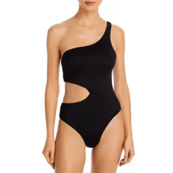 Budget ✔️ AQUA One Shoulder Cut Out One Piece 🩱 Swimsuit - 100% Exclusive Black 🤩