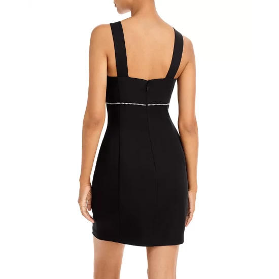 New 🎉 AQUA V Strap Mini Evening 👗 Dress - 100% Exclusive Black ✨ - Image 4